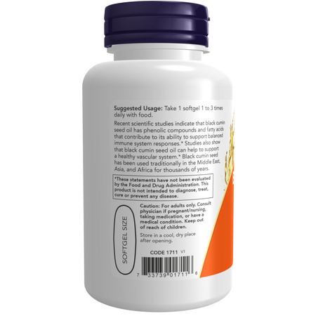 Now Foods Black Cumin Seed Oil 1000 mg 60 kapsúl