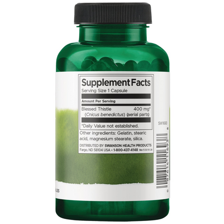 Swanson Benedikt Lekársky (Blessed Thistle) 400 mg 90 kapsúl