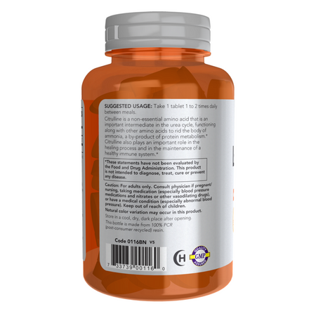 Now Foods L-Citrulline 1200 mg Extra Strength 120 tabliet