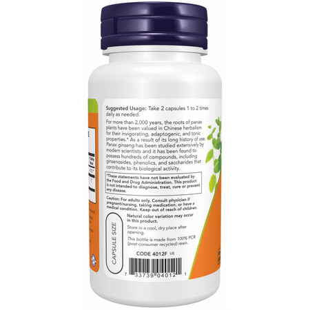 Now Foods Panax Ginseng 500 mg 250 kapsúl