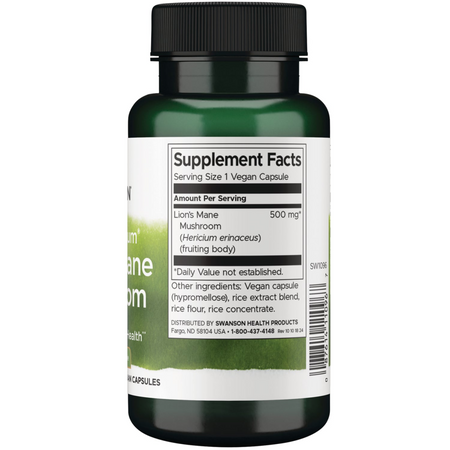 Swanson Full Spectrum Lion’s Mane Mushroom 500 mg 60 kapsúl