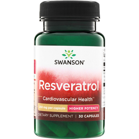 Swanson Resveratrol 250 mg Higher Potency 30 kapsúl