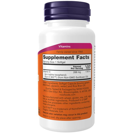 Now Foods Vitamin E-400 (Sun-E) 60 kapsúl