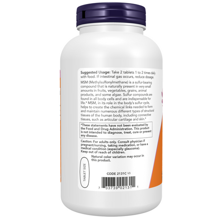 Now Foods MSM Methylsulfonylmethan 1500 mg 200 tabliet