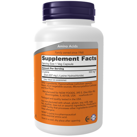 Now Foods L-Lysine 500 mg 250 veg kapsúl
