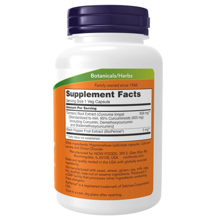 Now Foods Turmeric Curcumin BioPerine 90 veg kapsúl