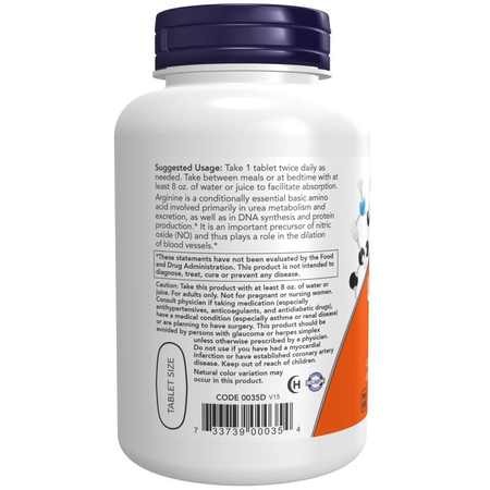 Now Foods L-Arginine 1000 mg Double Strength 120 tabliet