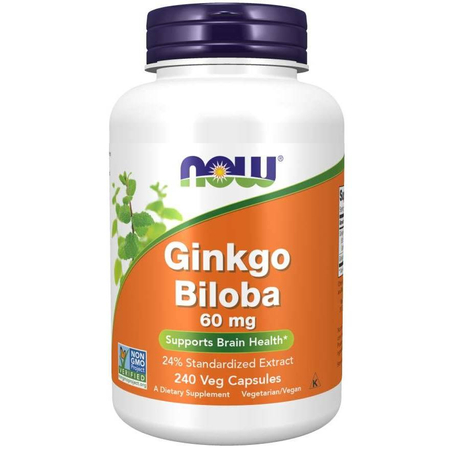 Now Foods Ginkgo Biloba 60 mg 240 kapslí