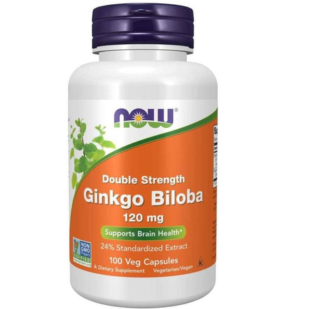 Now Foods Ginkgo Biloba Double Strength Extrakt 120 mg 100 veg kapsúl