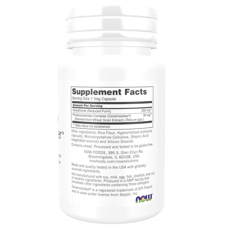 Now Foods Glutathione Skin Brightener + Ceramosides 30 veg kapsúl