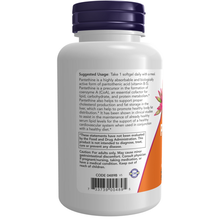 Now Foods Pantethine Double Strength 600 mg 60 kapsúl