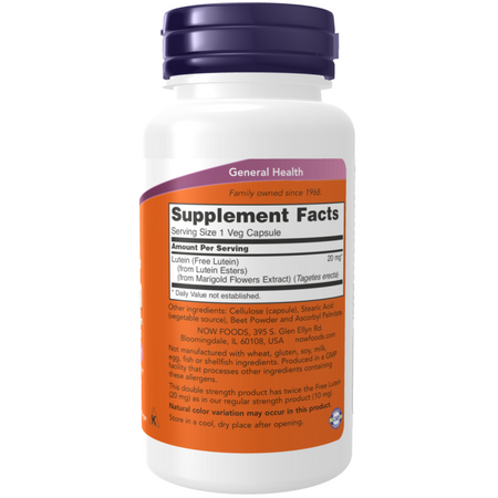 Now Foods Lutein 20 mg Double Strength 90 kapsúl