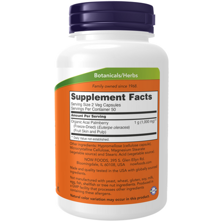 Now Foods Acai 500 mg 100 kapsul