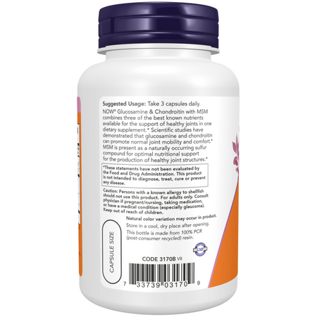 Now Foods Glukosamin, Chondroitin a MSM 90 veg kapsúl