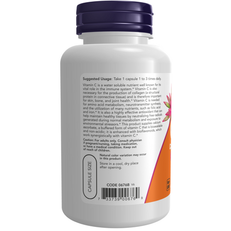 Now Foods Vitamin C-500 Calcium Ascorbate-C 100 kapsúl