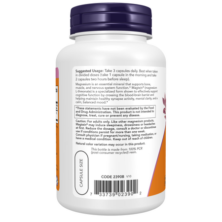 Now Foods Magtein (Magnesium L-Threonate) 90 kapsúl