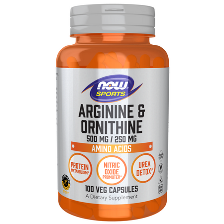 Now Foods Arginine 500 mg Ornithine 250 mg 100 kapsúl