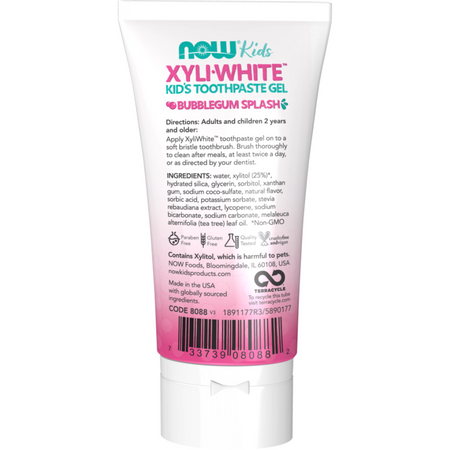 Now Foods XyliWhite Toothpaste Gel Kids Bubblegum 85 g zubná pasta