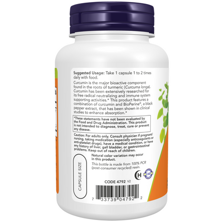 Now Foods Turmeric Curcumin BioPerine 90 veg kapsúl