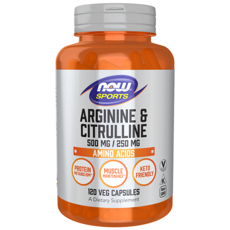 Now Foods Arginine 500 mg Citrulline 250 mg 120 veg kapsúl