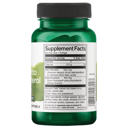 Swanson Saw Palmetto + Beta-Sitosterol 30 kapsúl