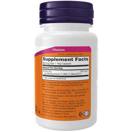 Now Foods MK-7 Vitamin K-2 100 mcg 60 veg kapsúl