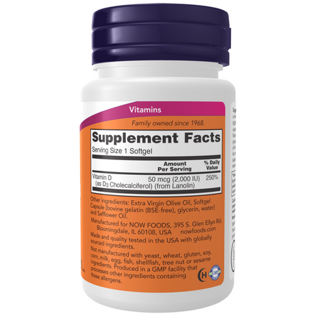 Now Foods Vitamín D3 2000 iu 240 kapsúl