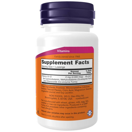 Now Foods Vitamín B12 2000 mcg 100 tabliet