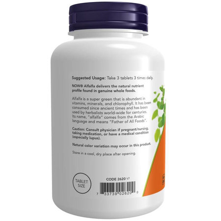 Now Foods Lucerna (Alfalfa) 650 mg 500 tabliet
