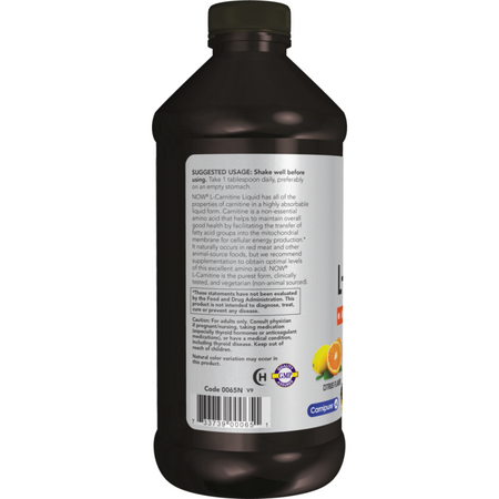 Now Foods L-Carnitine Liquid 1000 mg Citrus 946 ml