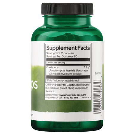 Swanson Cordyceps 600 mg 120 kapsúl
