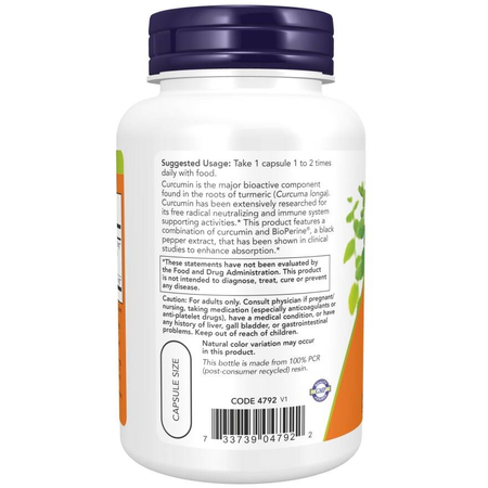 Now Foods Turmeric Curcumin BioPerine 90 veg kapsúl