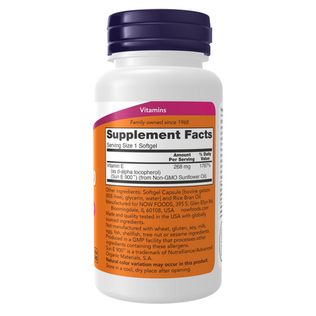 Now Foods Vitamin E-400 (Sun-E) 120 kapsúl