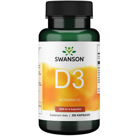 Swanson Vitamín D3 2000 IU Cholekalciferol 250 kapsúl