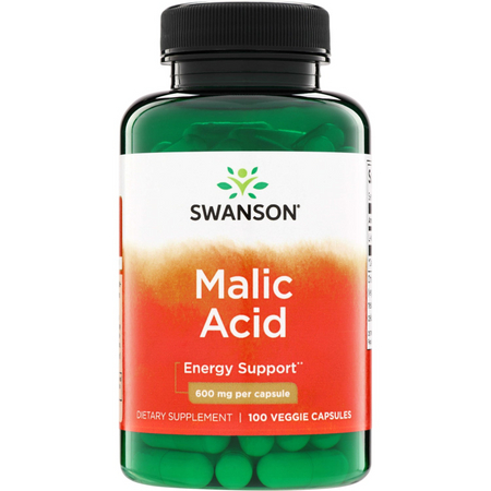Swanson Kyselina jablčná (L-Malic Acid) 600 mg 100 veg kapsúl