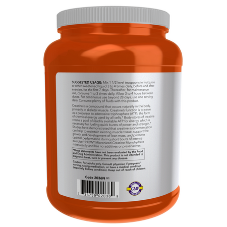 Now Foods Creatine Monohydrate, Micronized Powder 1000 g