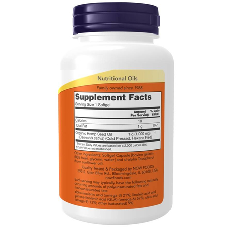 Now Foods Hemp Seed Oil 1000 mg 120 kapsúl