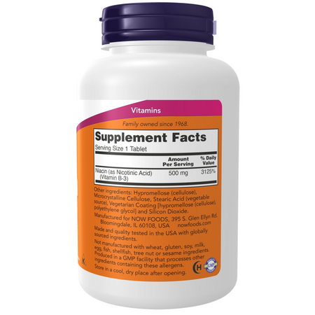 Now Foods Niacin 500 mg 250 tabliet