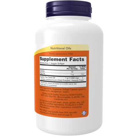 Now Foods Flax Oil 1000 mg Vegan Formula 120 kapsúl