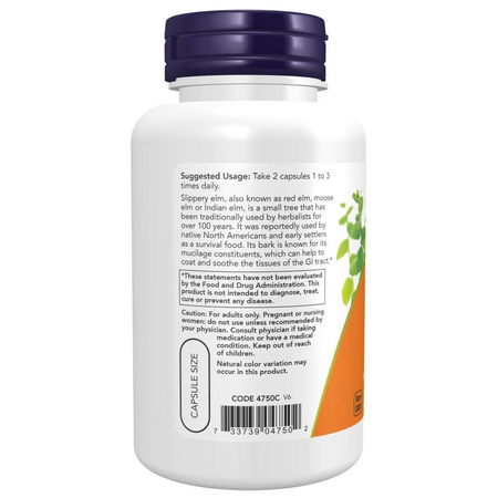 Now Foods Slippery Elm 400 mg 100 kapsúl