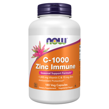 Now Foods C-1000 Zinc Immune 180 kapsúl