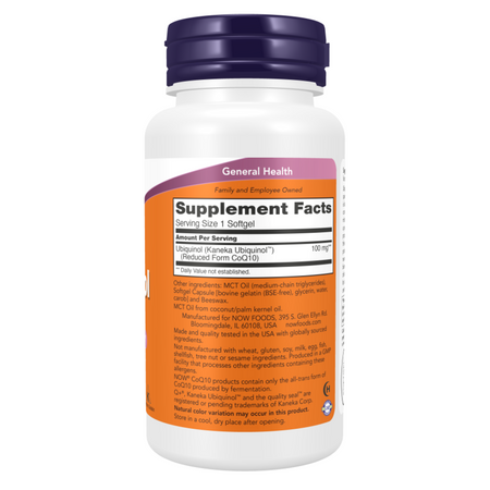 Now Foods Ubiquinol Koenzym Q10 100 mg 60 kapsúl