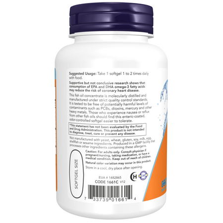 Now Foods Ultra Omega-3 Fish Oil (Bovine Gelatin) 180 kapsúl