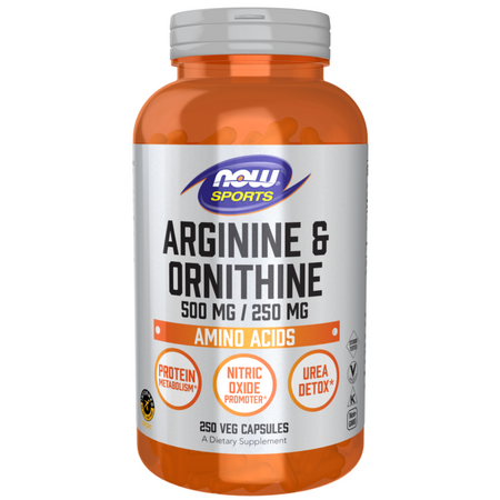 Now Foods Arginine 500 mg Ornithine 250 mg 250 kapsúl