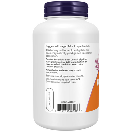 Now Foods Beef Gelatin 550 mg 200 kapsúl