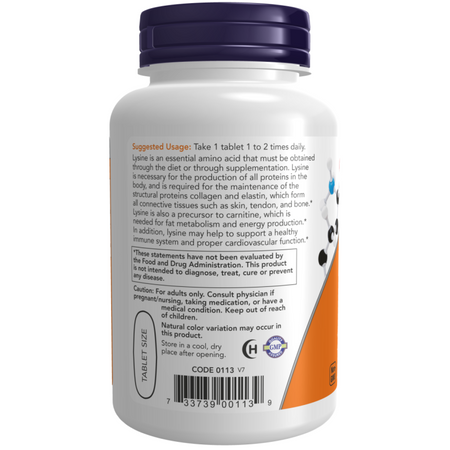 Now Foods L-Lysine 1000 mg Double Strength 250 tabliet