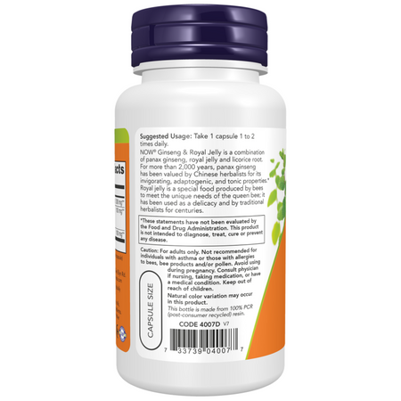 Now Foods Ginseng a Royal Jelly 90 kapsúl