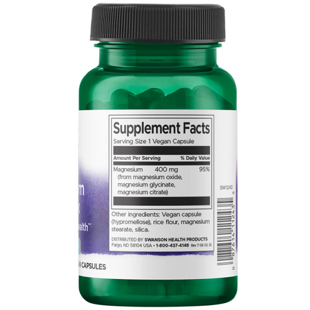 Swanson Triple Magnesium Complex 400 mg 30 kapsúl
