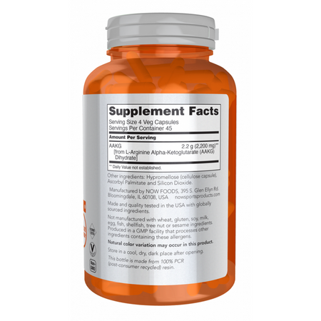 Now Foods AAKG 2200 mg 180 veg kapsúl