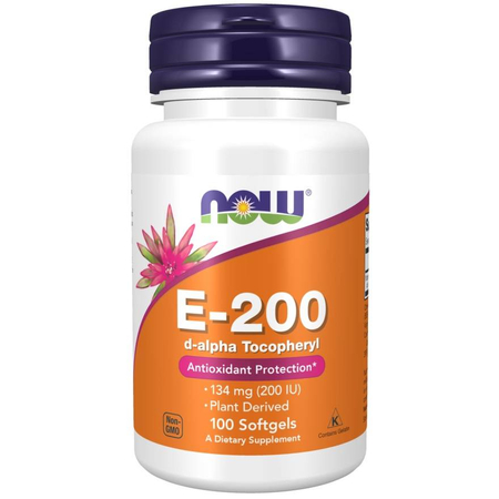 Now Foods Vitamin E-200 D-Alpha Tocopheryl 100 kapsúl